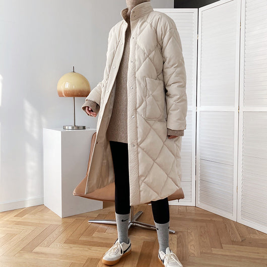 Abrigo Acolchado Coreano Largo hasta la Rodilla - Image 18