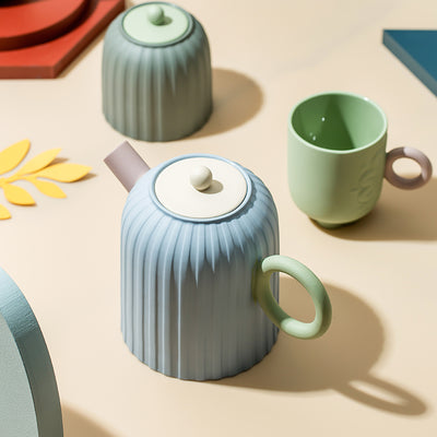 Juego de Tetera y Taza Floral Premium - Caja de Regalo Elegante