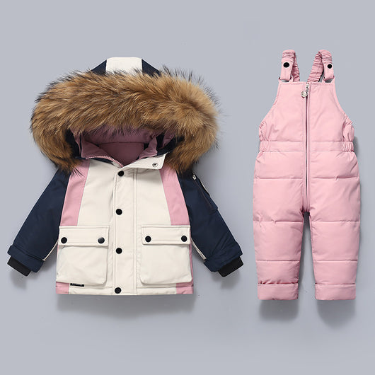 Conjunto Térmico Acolchado para Niños: Chaqueta y Pantalón Peto - Image 3