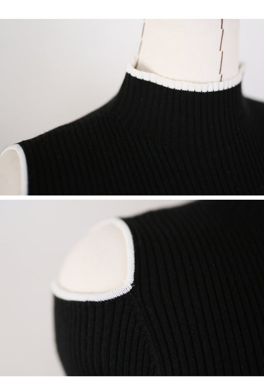 Vestido Suéter Tejido con Escote Cruzado y Cordones - Image 9