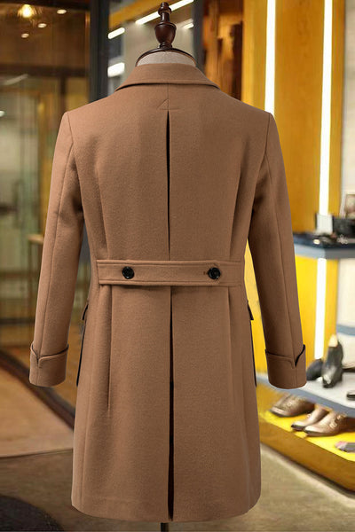 Abrigo de Lana Tipo Gabardina Doble Botonadura Slim Fit para Otoño e Invierno - Image 22