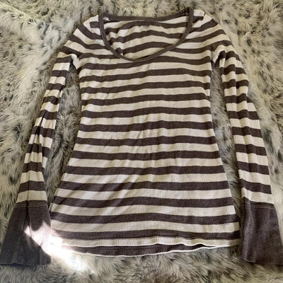 Blusa Manga Larga a Rayas con Cuello Redondo para Mujer - Image 17