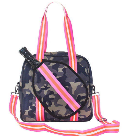 Bolsa Deportiva Tenis Crossbody a Rayas con Bandolera - Image 7