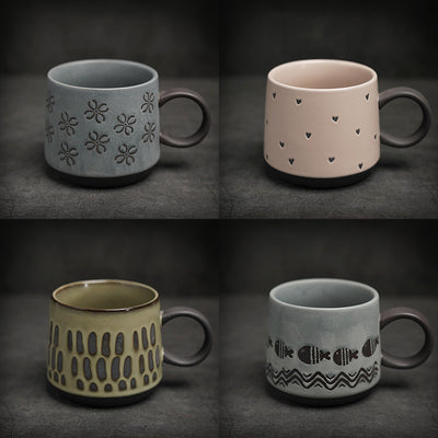 Taza de Cerámica Retro con Asa Colgante y Capacidad Extra Grande + Cuchara - Image 11
