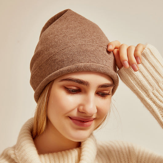 Gorro de Cachemira Tejido para Mujer - Beanie Elegante sin Fleco - Image 10