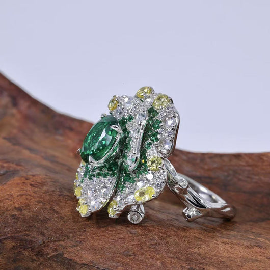 Anillo Esmeralda Degradado - Colección Jardín Secreto Diseño Avanzado - Image 4
