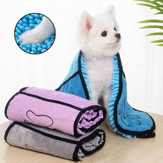 Albornoz Absorbente para Mascotas - Toalla de Microfibra Secado Rápido Perros y Gatos