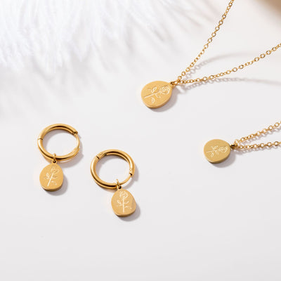 Juego de Aretes y Collar en Oro 18K Diseño Minimalista - Image 9