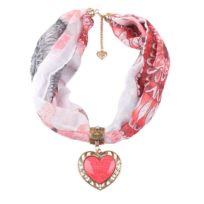 Collar Bufanda Étnico Corazón de Durazno para Mujer - Image 14