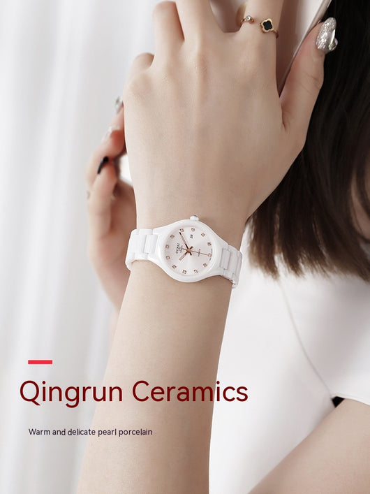 Reloj de Cerámica Blanca para Mujer - Diseño Minimalista y Elegante - Image 8