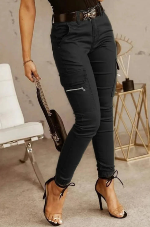 Pantalones Clásicos para Mujer con Cintura Baja y Bolsillos - Image 14