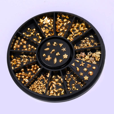 Caja de Diamantes para Manicura con Baño de Oro - 12 Diseños de Formas Fancy - Image 2