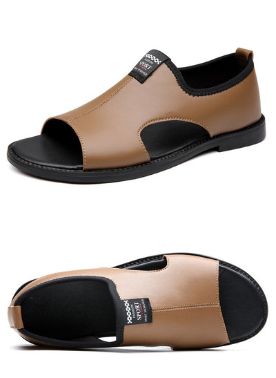 Sandalias de Cuero Roma Transpirables con Suela Suave para Hombre - Image 9