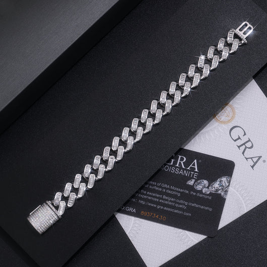 Pulsera de Plata S925 con Moissanita: Joya de Lujo Minimalista Plateada - Image 4