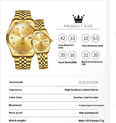 Reloj de Pareja para San Valentín - Diseño Moderno Resistente al Agua - Image 8