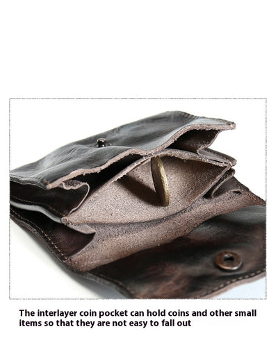 Billetera Corta de Cuero Vacuno Estilo Retro para Hombre - Image 19