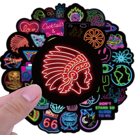 Pack 50 Stickers Neón Graffiti Impermeables para Decoración - Image 9