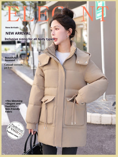 Abrigo de Invierno Coreano para Mujer - Algodón Grueso Largo - Image 10