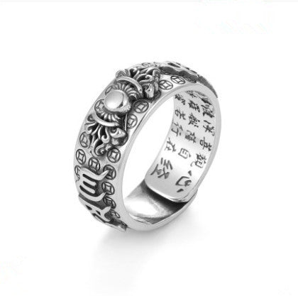 Anillo Pixiu de Plata 99 Pura para Hombre - Tránsito y Meridiano del Corazón - Image 9