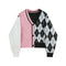 Blusa Escote V Manga Contraste Diseño Exclusivo
