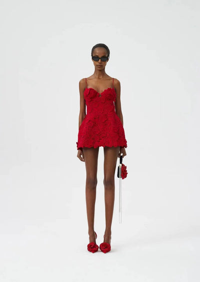 Vestido Sling Estampado Rojo Elegante y Sensual - Image 7