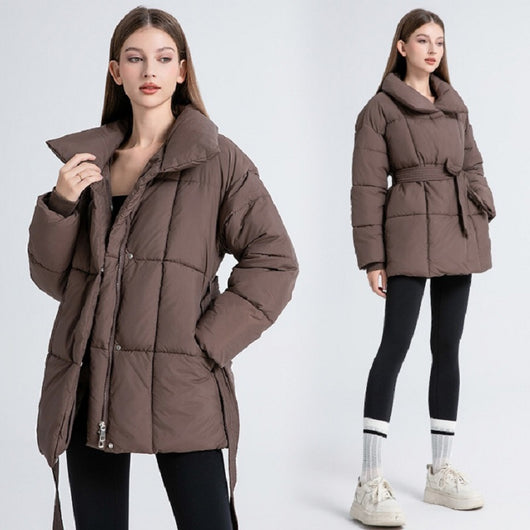 Abrigo Acolchado Talla Grande para Mujer - Chaqueta de Algodón Grueso Largo - Image 5