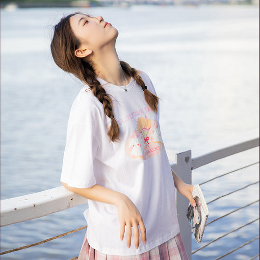 Playera Japonesa de Algodón Adorable para Estudiantes y Novias - Image 8