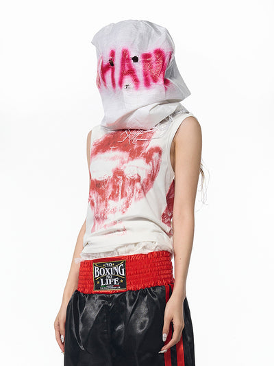 Playera Sin Mangas Cuello Tortuga Alto Ajustada con Estampado - Image 8