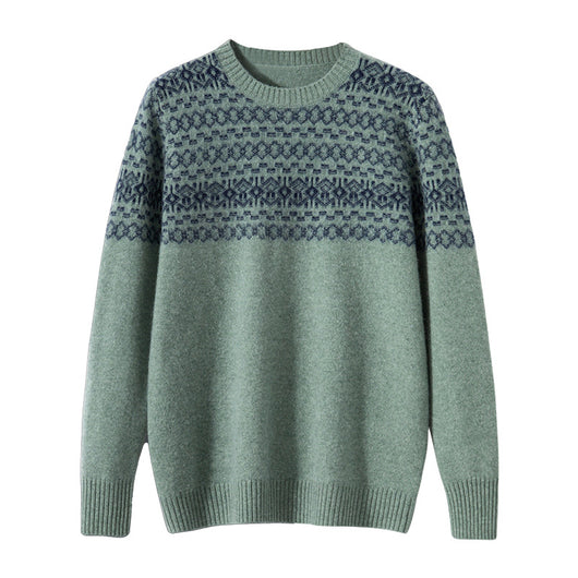 Suéter de Cachemira Jacquard para Hombre - Tejido Grueso y Cálido - Image 5