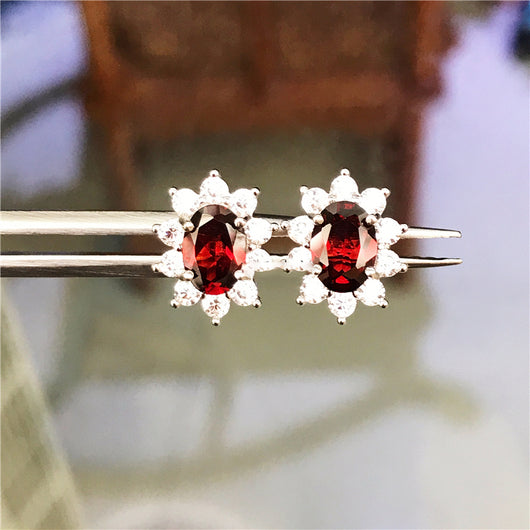 Aretes de Granate Natural Rojo Rubí - Elegancia Auténtica - Image 6