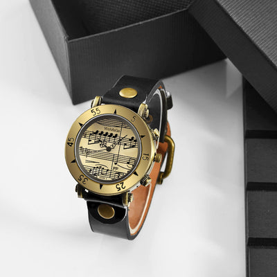 Reloj de Moda con Símbolo Musical - Diseño Novedoso para Hombre