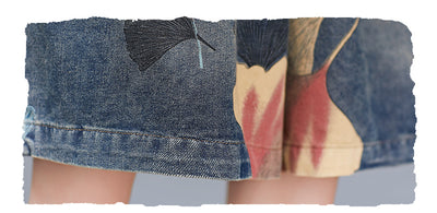 Pantalón Denim Estampado Pierna Ancha para Mujer - Image 4