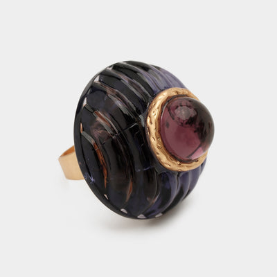 Anillo de Acrílico con Contraste de Colores para Mujer - Image 3
