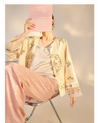 Blusa Larga Estilo Chino Premium con Bordado y Estampado Artesanal - Image 26
