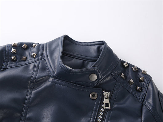 Chaqueta de Cuero Casual para Niños - Diseño Liso Moderno - Image 15