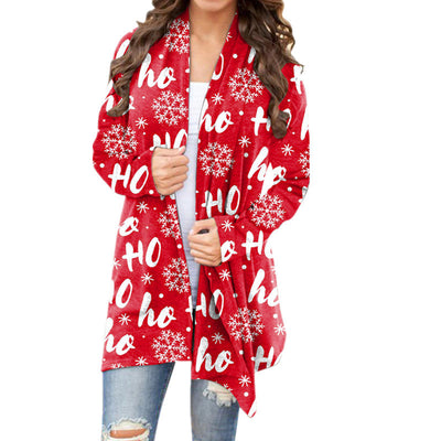 Cardigan Navideño Estampado de Manga Larga para Mujer - Image 3