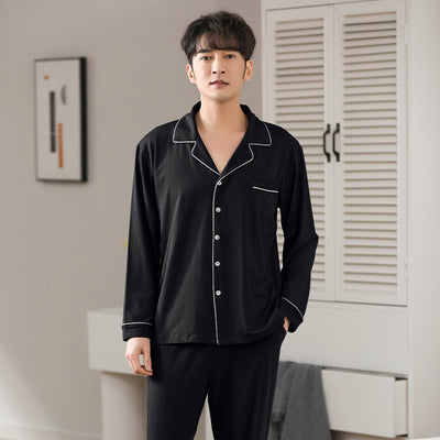 Pijama Cardigan Modal para Hombre - Manga Larga Primavera Otoño - Image 9