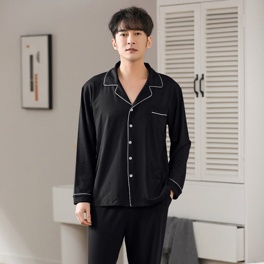 Pijama Cardigan Modal para Hombre - Manga Larga Primavera Otoño - Image 9
