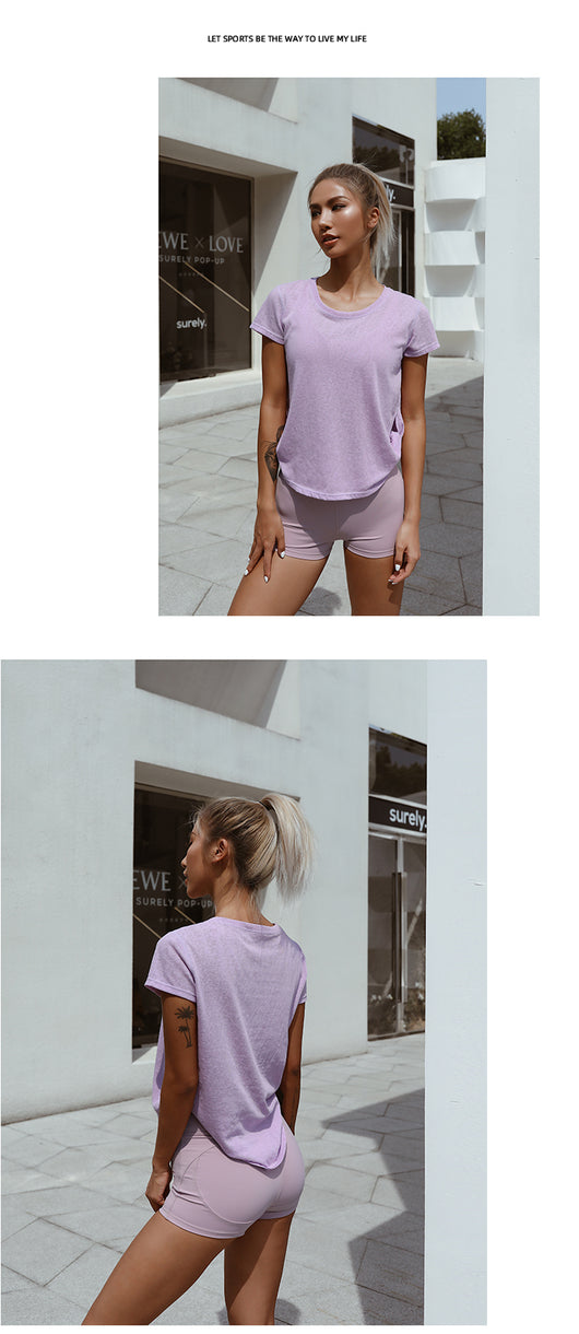 Playera Deportiva Mujer Suelta Transpirable - Yoga y Running de Secado Rápido - Image 10