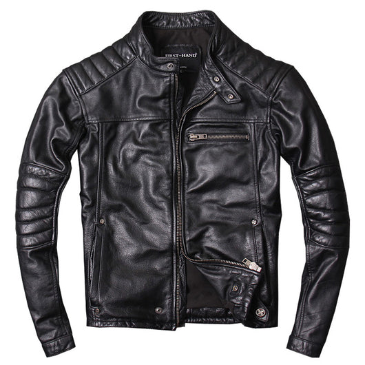 Chaqueta de Cuero Slim Fit con Cuello Alto para Hombre - Diseño Moderno y Trendy - Image 3