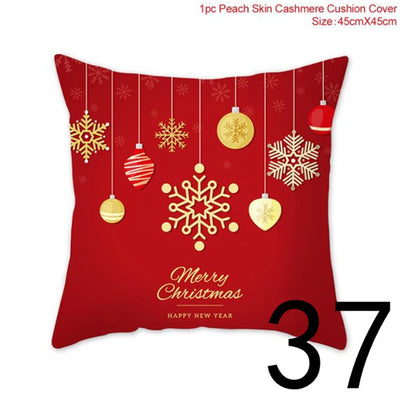 Funda de Almohada Navideña con Estampado Santa para Decoración del Hogar - Image 36