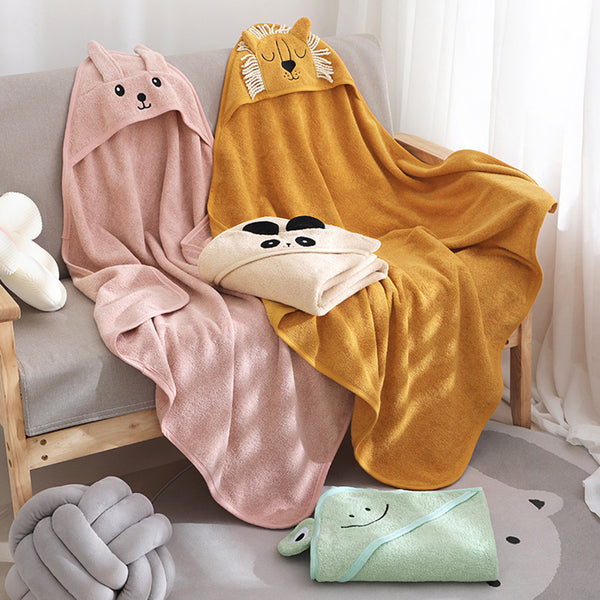 Toalla de Baño Infantil Acolchada con Capucha - Algodón Absorbente Diseño Cartoon