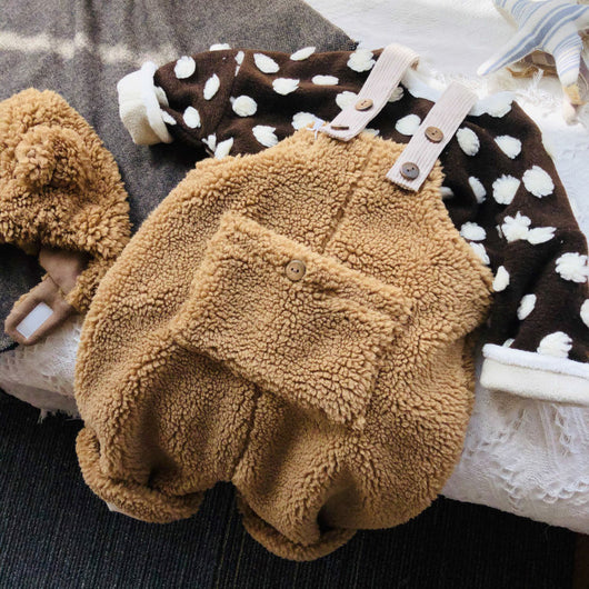 Overol Infantil de Lana Merino Estilo Occidental - Abrigo Grueso y Cálido para Invierno - Image 6