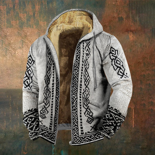 Chaqueta Hoodie con Cierre Vintage Estampado 3D para Hombre - Image 14