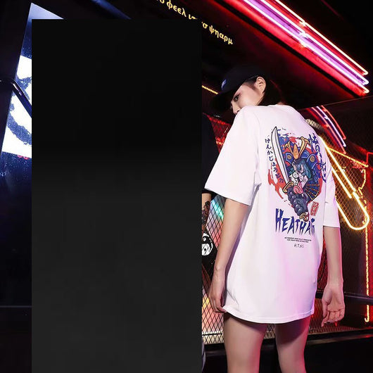Camiseta Hip Hop Suelta Verano Unisex Estilo León Despierto - Outfit de Pareja - Image 18