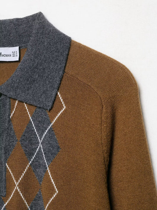 Polo Jacquard Diamante Otoño con Cuello Clásico - Image 9