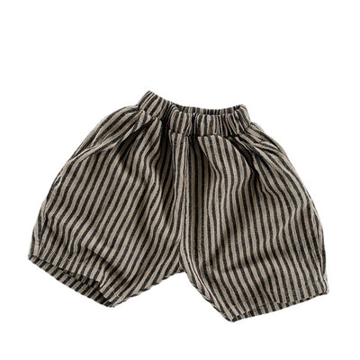 Shorts Infantiles de Algodón y Lino con Rayas Verticales para Verano - Image 5