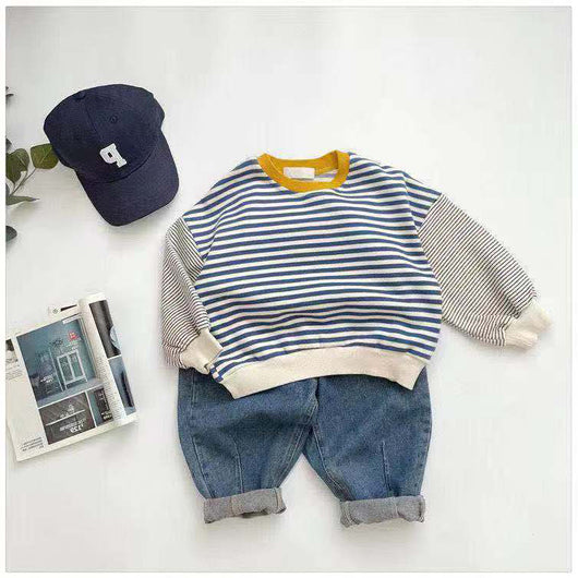 Sudadera Infantil con Costuras Contrastantes y Rayas - Image 2