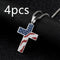 Flag Cross Necklace Plateado 3pcs