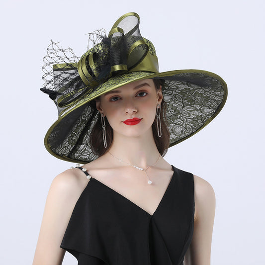 Sombrero de Ala Ancha para Mujer - Tela Satinada Transpirable y Cómodo